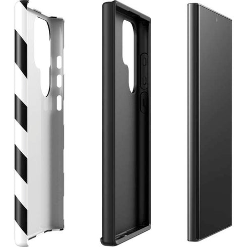 Black and White Geometric Stripes Galaxy S23 Ultra Pro Case