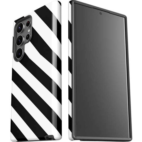 Black and White Geometric Stripes Galaxy S23 Ultra Pro Case