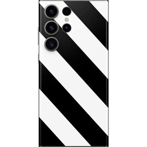 Black and White Geometric Stripes Galaxy Skins