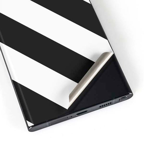 Black and White Geometric Stripes Galaxy Skins