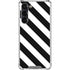 Black and White Geometric Stripes Galaxy S24 FE Clear Case