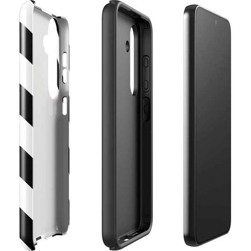 Black and White Geometric Stripes Galaxy S25 Impact Case