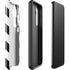 Black and White Geometric Stripes Galaxy S25 Impact Case