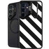 Black and White Geometric Stripes Galaxy S25 Kickstand Case
