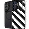Black and White Geometric Stripes Galaxy S25 Plus Kickstand Case