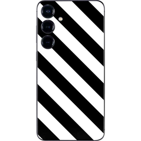 Black and White Geometric Stripes Galaxy S24 Skin