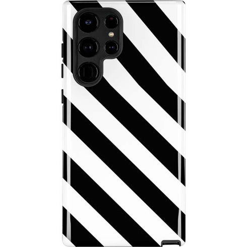Black and White Geometric Stripes Galaxy Cases