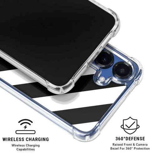 Black and White Geometric Stripes Galaxy S25 FE Clear Case