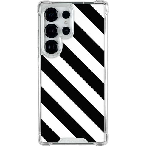 Black and White Geometric Stripes Galaxy S25 Ultra Clear Case