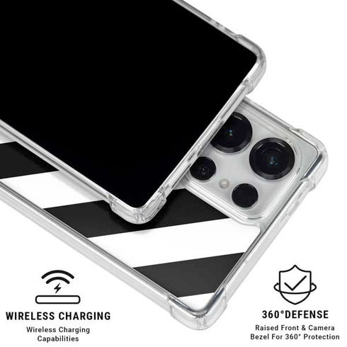 Black and White Geometric Stripes Galaxy S25 Ultra Clear Case