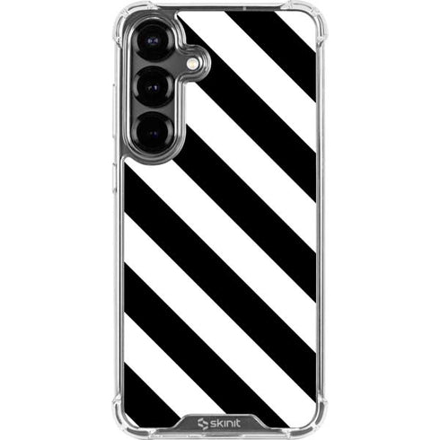 Black and White Geometric Stripes Galaxy S26 Clear Case