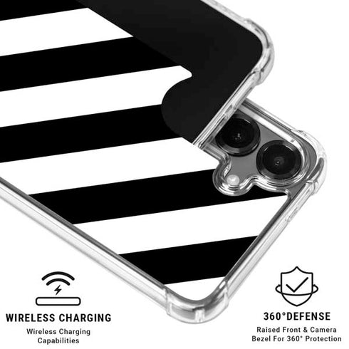 Black and White Geometric Stripes Galaxy S26 Clear Case