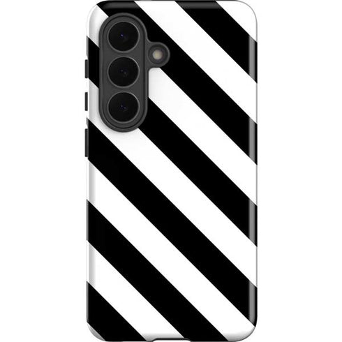 Black and White Geometric Stripes Galaxy S26 Impact Case
