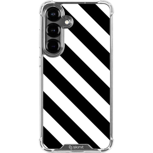 Black and White Geometric Stripes Galaxy S26 Plus Clear Case