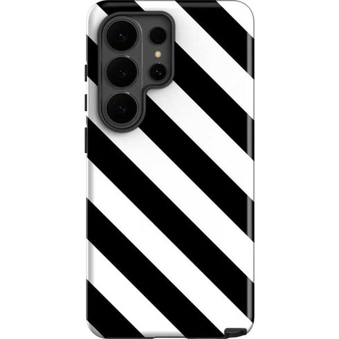 Black and White Geometric Stripes Galaxy S26 Ultra Impact Case