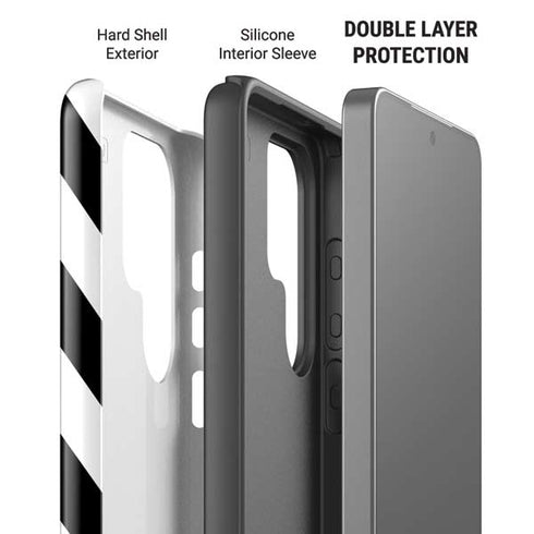 Black and White Geometric Stripes Galaxy S26 Ultra Impact Case