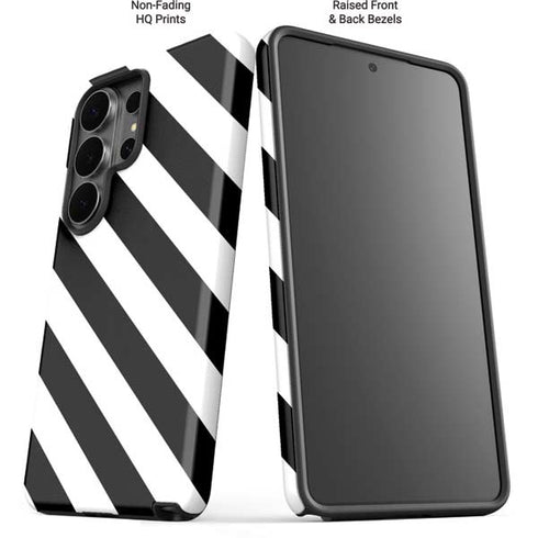Black and White Geometric Stripes Galaxy S26 Ultra Impact Case