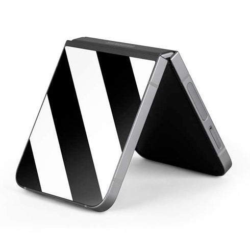 Black and White Geometric Stripes Galaxy Z Flip6 Skin