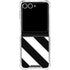 Black and White Geometric Stripes Galaxy Z Flip7 Clear Case