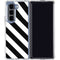 Black and White Geometric Stripes Galaxy Z Fold5 5G Clear Case