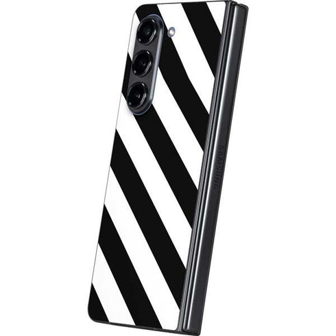 Black and White Geometric Stripes Galaxy Z Fold5 5G Skin