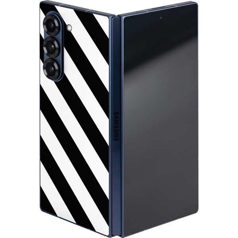 Black and White Geometric Stripes Galaxy Z Fold6 Skin