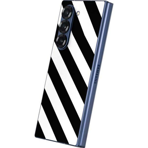 Black and White Geometric Stripes Galaxy Z Fold6 Skin