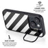 Black and White Geometric Stripes iPhone 13 Kickstand Case