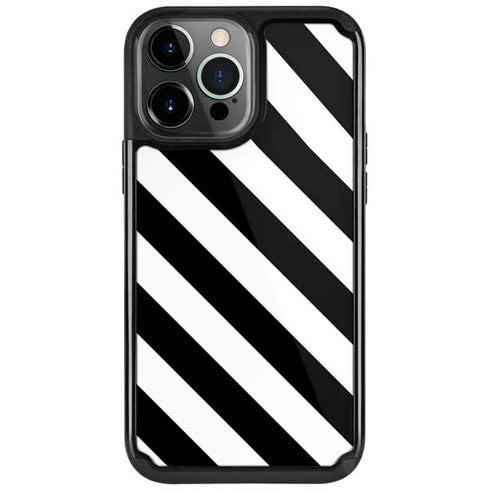 Black and White Geometric Stripes iPhone Cases