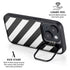 Black and White Geometric Stripes iPhone 14 Kickstand Case