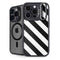 Black and White Geometric Stripes iPhone 14 Pro Kickstand Case