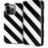 Black and White Geometric Stripes iPhone 14 Pro Max Folio Case