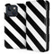 Black and White Geometric Stripes iPhone 15 Plus Folio Case