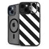 Black and White Geometric Stripes iPhone 15 Plus Kickstand Case
