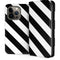 Black and White Geometric Stripes iPhone 15 Pro Folio Case