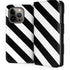 Black and White Geometric Stripes iPhone 15 Pro Folio Case