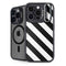 Black and White Geometric Stripes iPhone 15 Pro Kickstand Case