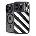 Black and White Geometric Stripes iPhone 15 Pro Kickstand Case