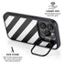 Black and White Geometric Stripes iPhone 15 Pro Kickstand Case