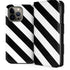 Black and White Geometric Stripes iPhone 15 Pro Max Folio Case
