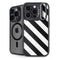 Black and White Geometric Stripes iPhone 15 Pro Max Kickstand Case