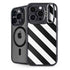 Black and White Geometric Stripes iPhone 15 Pro Max Kickstand Case