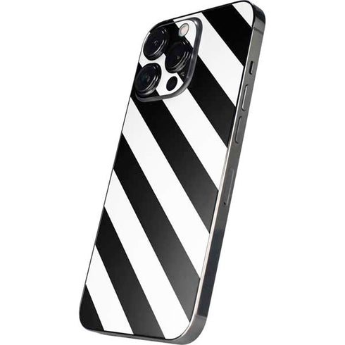 Black and White Geometric Stripes iPhone 15 Pro Max Skin