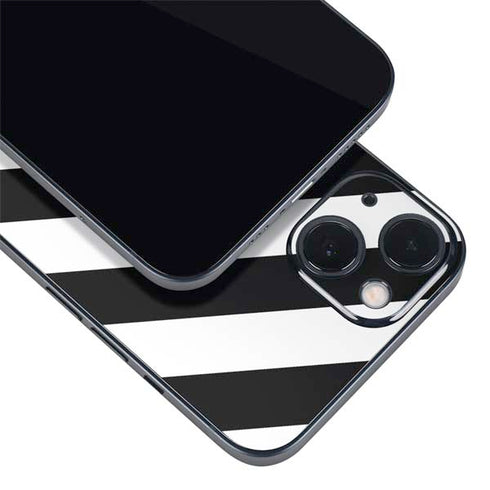 Black and White Geometric Stripes iPhone 15 Skin