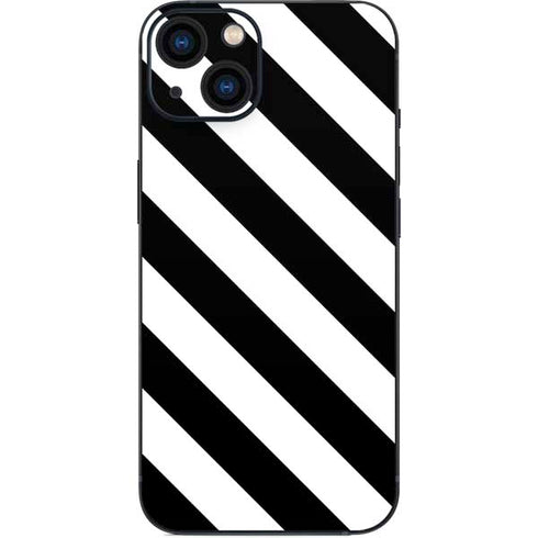 Black and White Geometric Stripes iPhone 15 Skin