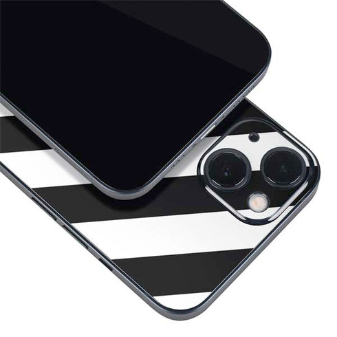 Black and White Geometric Stripes iPhone 15 Skin