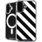 Black and White Geometric Stripes iPhone 16 MagSafe Case