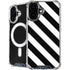 Black and White Geometric Stripes iPhone 16 MagSafe Case