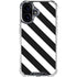 Black and White Geometric Stripes iPhone 16 Plus Clear Case