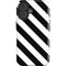 Black and White Geometric Stripes iPhone 16 Plus Impact Case
